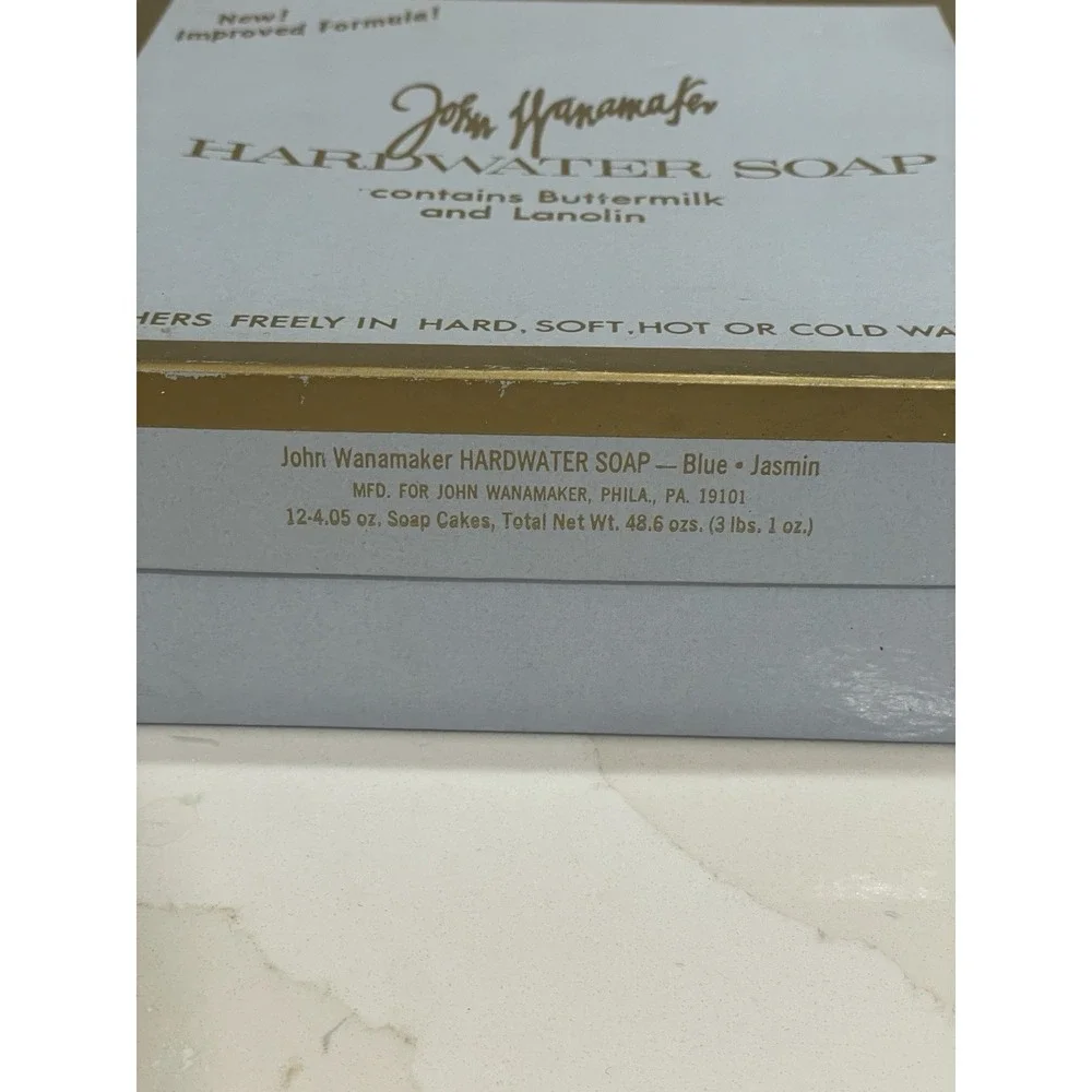 Vintage John Wanamaker Hardwater Soap Jasmin Bar Bath‎ Buttermilk Lanolin 12 Ct